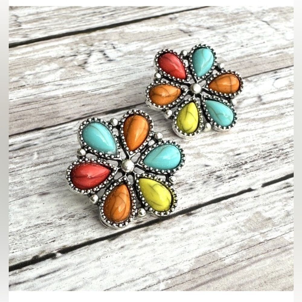 Multicolor flower Earrings #2147
